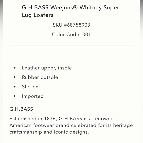 ANTHROPOLOGIE G.H. Bass WEEJUNS Whitney Super Loafer Black Leather Loafers - Picture 5 of 10